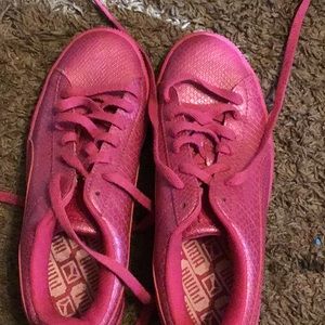 Pink puma shoes